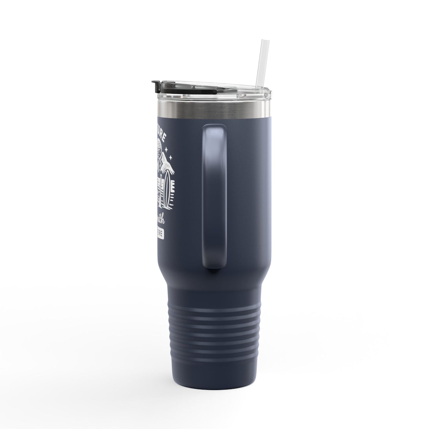 Personalized 40oz Travel Tumbler with Straw - Insulated Stainless Steel Water Cup - Custom Name Adventure Mug Gift