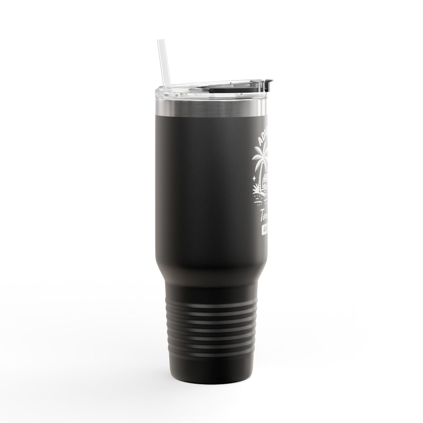 Personalized 40oz Travel Tumbler with Straw - Insulated Stainless Steel Water Cup - Custom Name Adventure Mug Gift