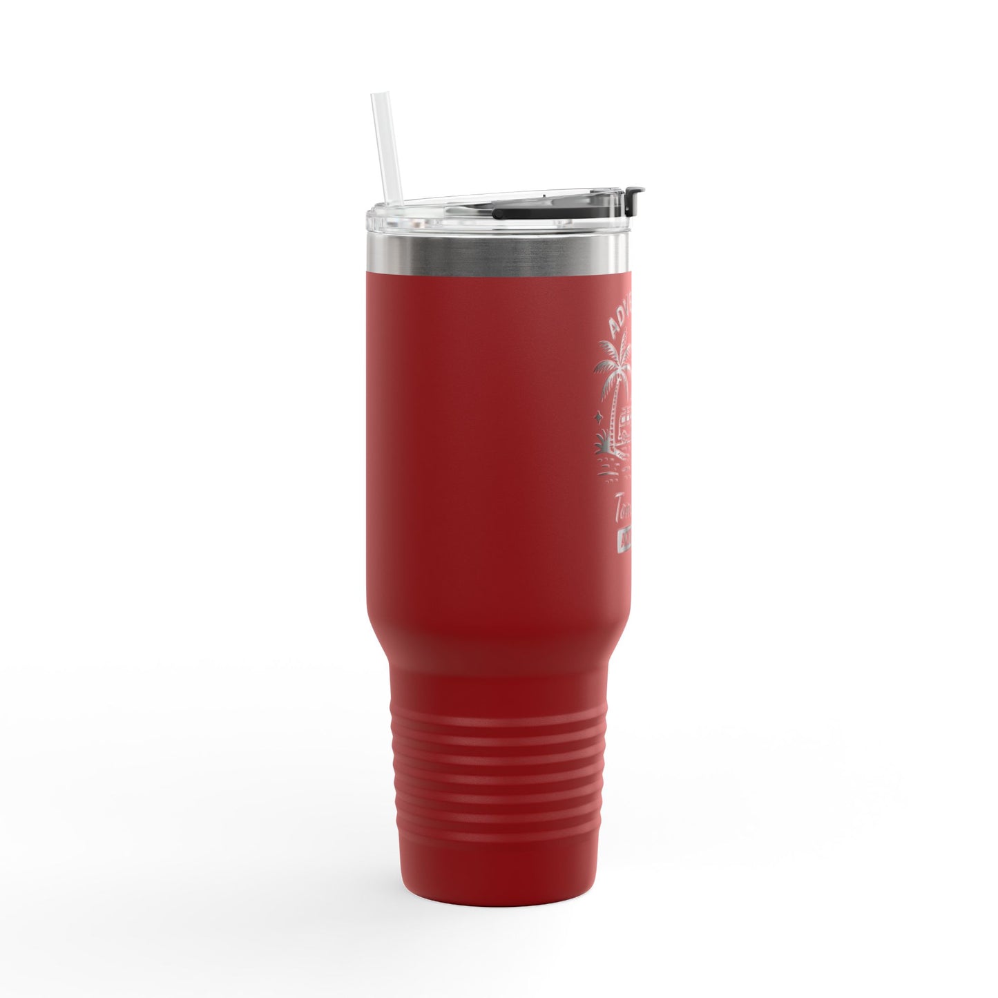 Personalized 40oz Travel Tumbler with Straw - Insulated Stainless Steel Water Cup - Custom Name Adventure Mug Gift