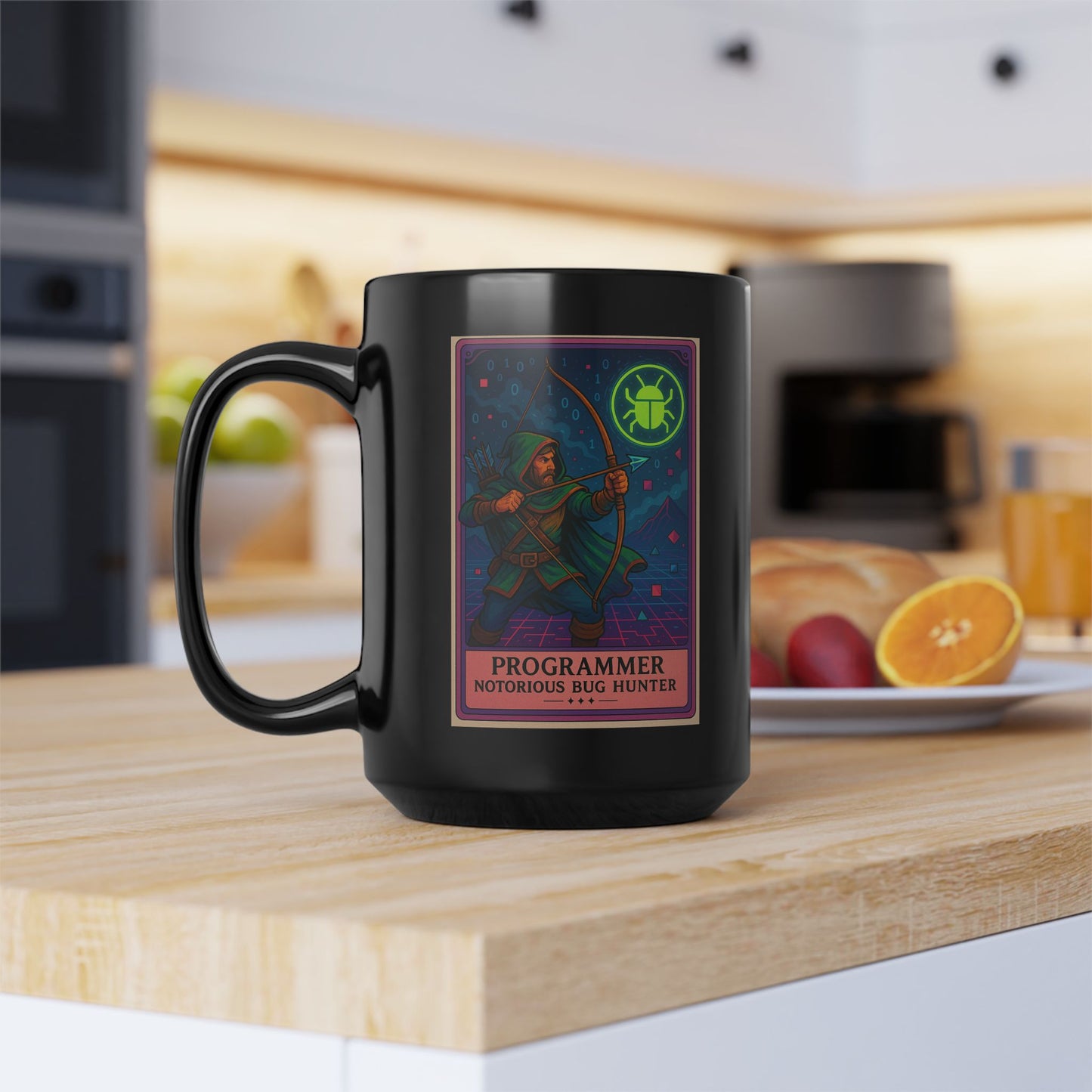 Funny Programmer Mug Black - Notorious Bug Hunter Coffee Cup - Coding Gift for Developer - Software Engineer Mug - Geek Tech Gift for Him