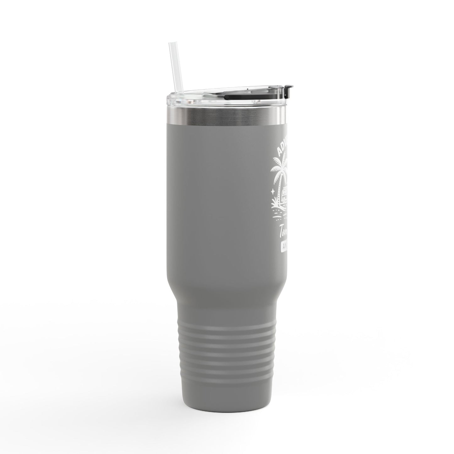 Personalized 40oz Travel Tumbler with Straw - Insulated Stainless Steel Water Cup - Custom Name Adventure Mug Gift