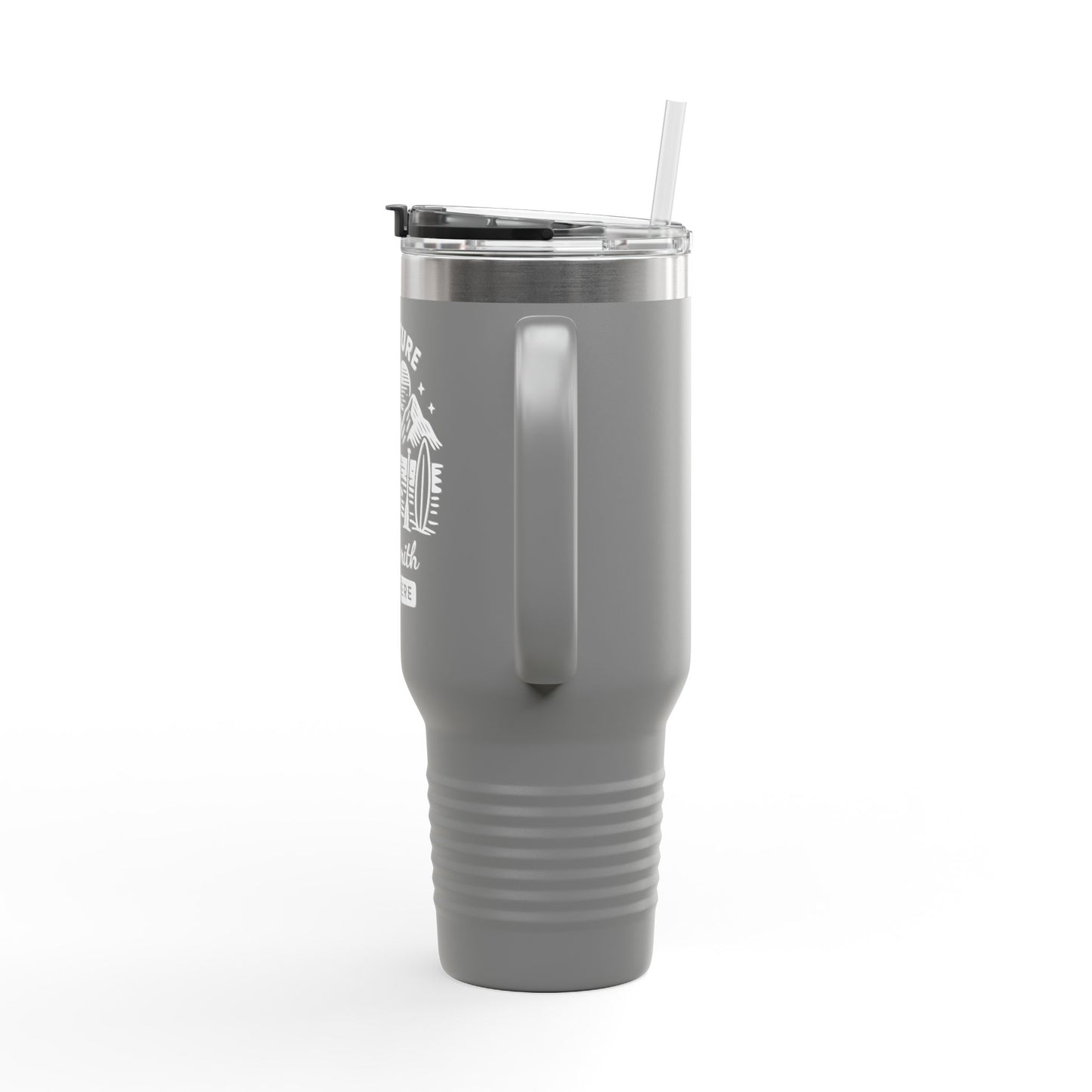 Personalized 40oz Travel Tumbler with Straw - Insulated Stainless Steel Water Cup - Custom Name Adventure Mug Gift