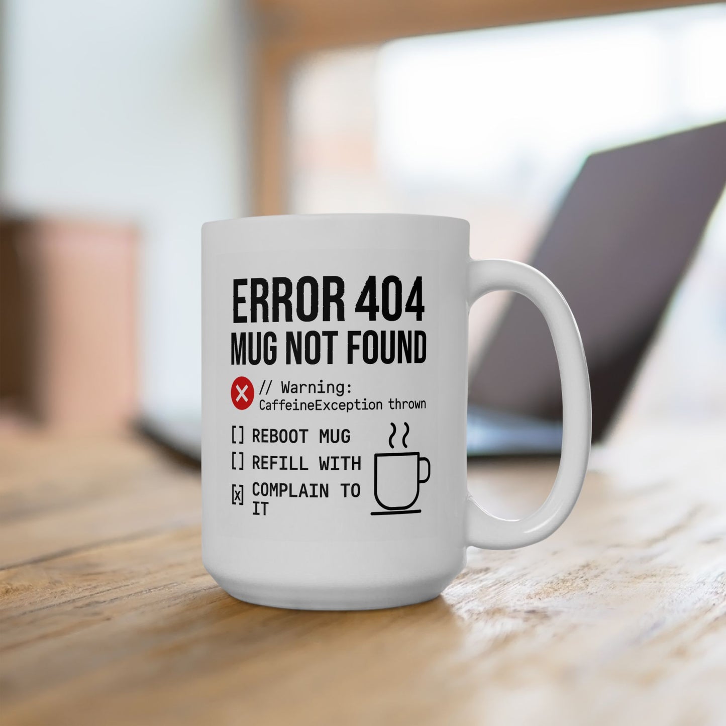 Error 404 Mug Not Found – Funny Programmer Coffee Mug – Coding Gift for Developers & Techies