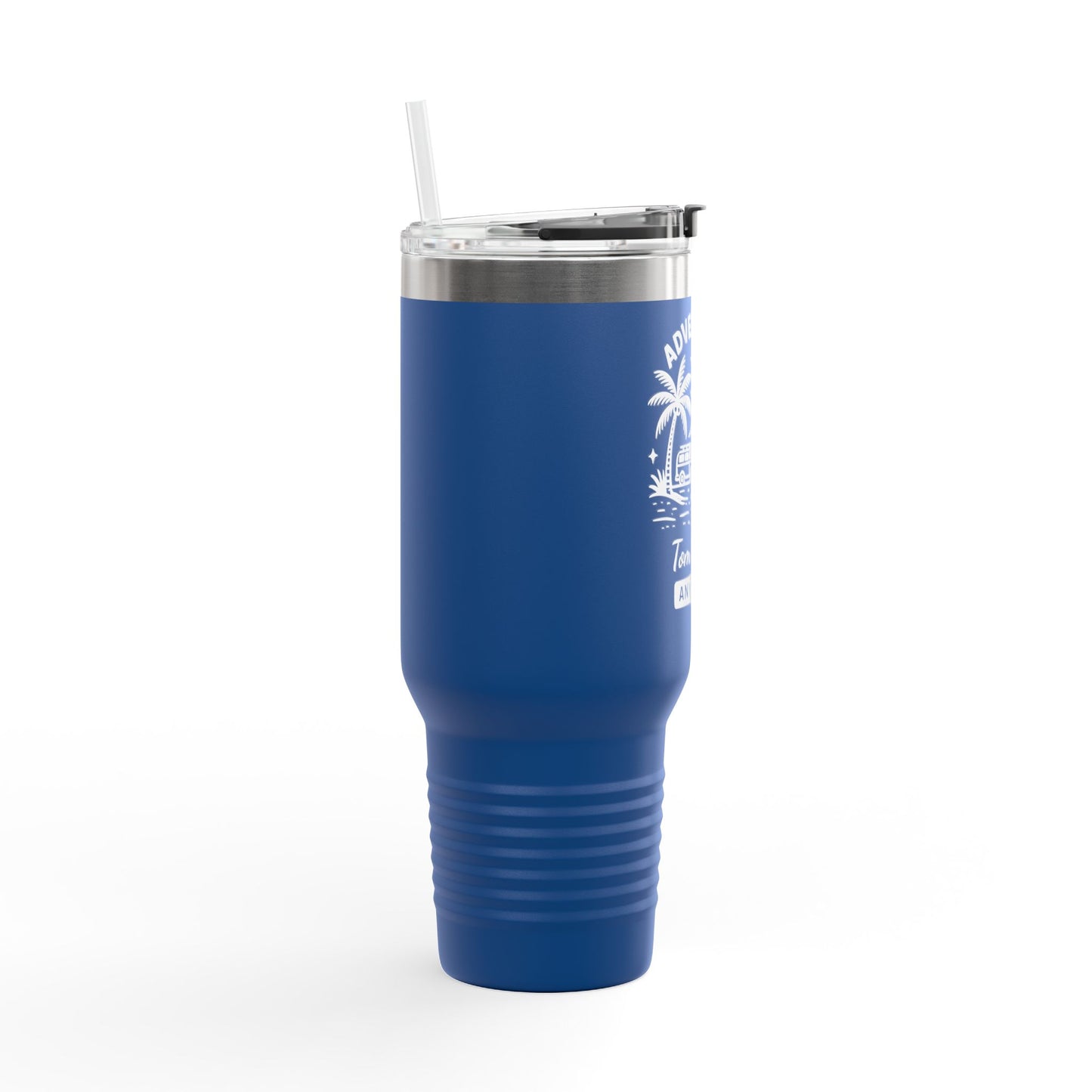Personalized 40oz Travel Tumbler with Straw - Insulated Stainless Steel Water Cup - Custom Name Adventure Mug Gift