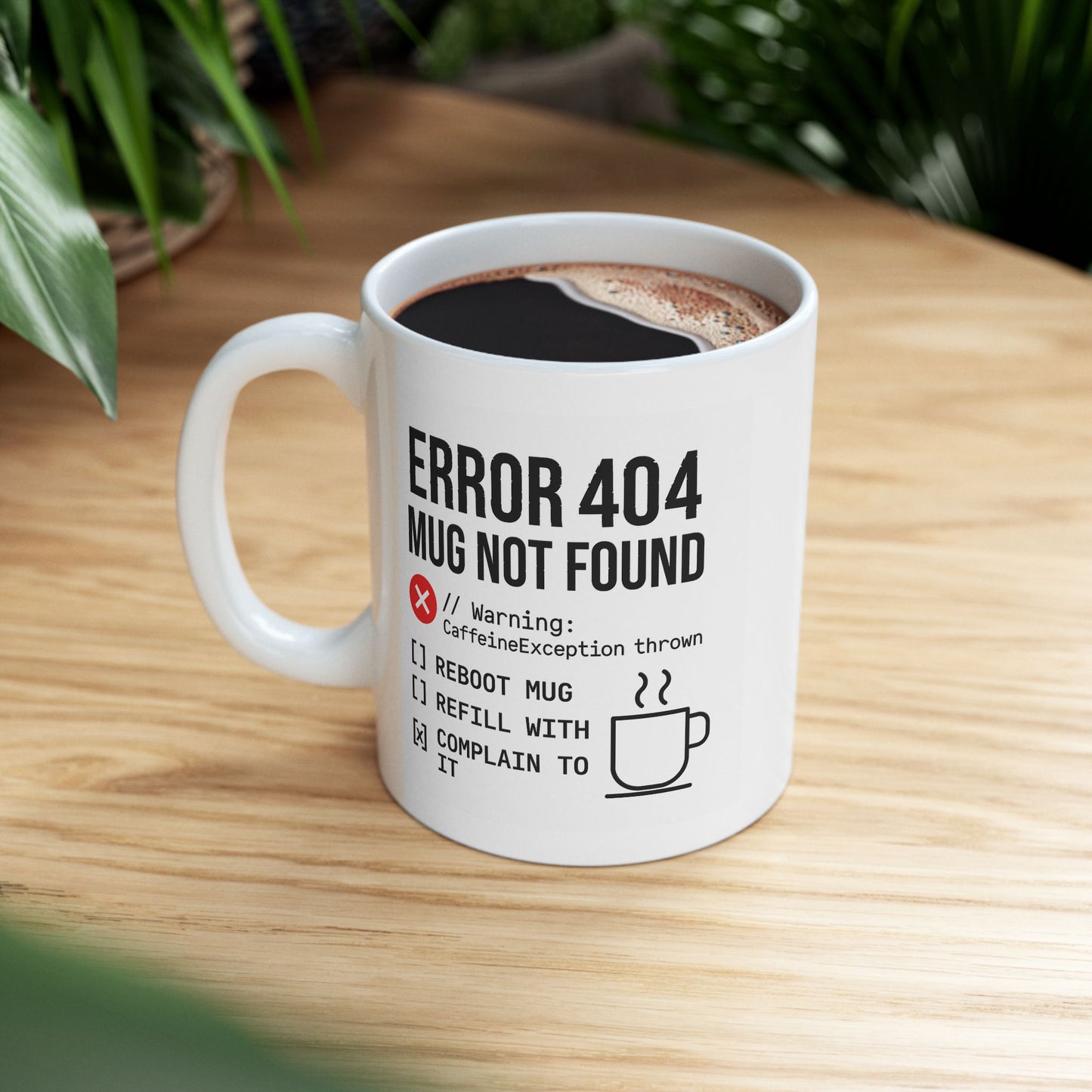 Error 404 Mug Not Found – Funny Programmer Coffee Mug – Coding Gift for Developers & Techies