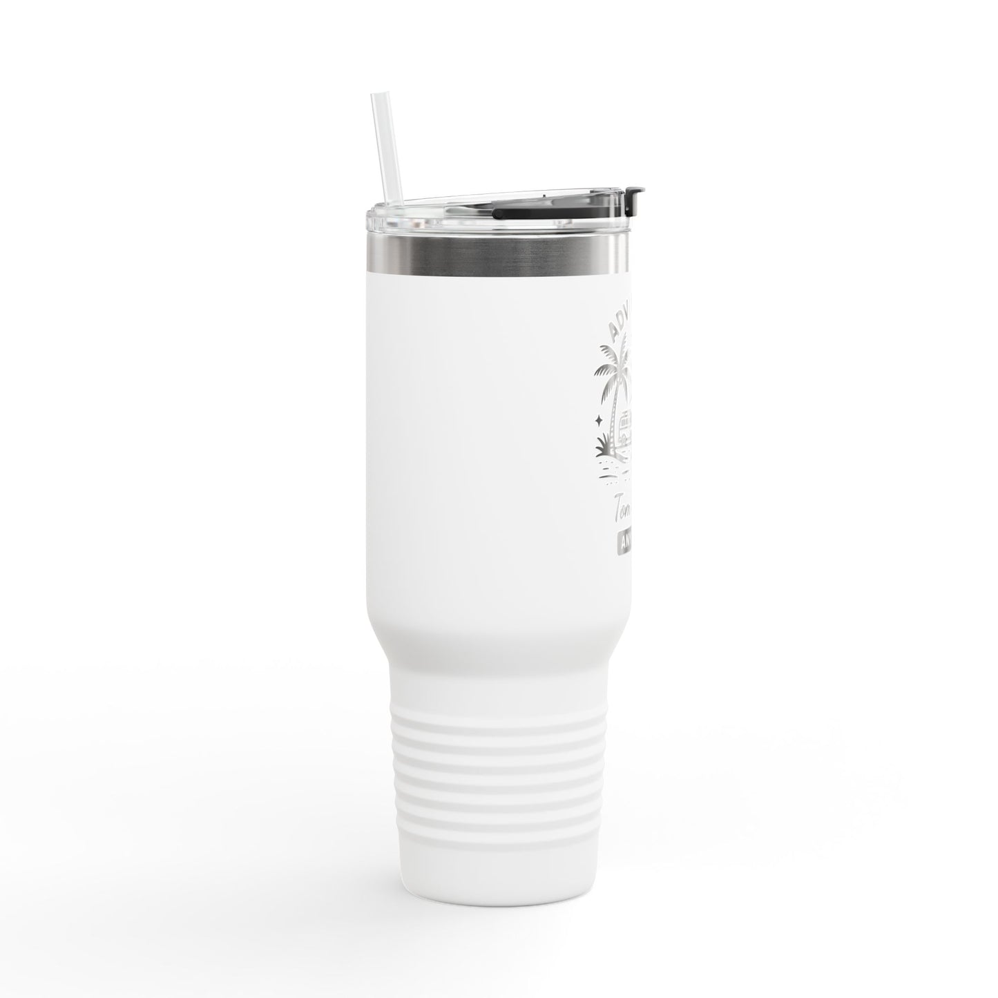 Personalized 40oz Travel Tumbler with Straw - Insulated Stainless Steel Water Cup - Custom Name Adventure Mug Gift