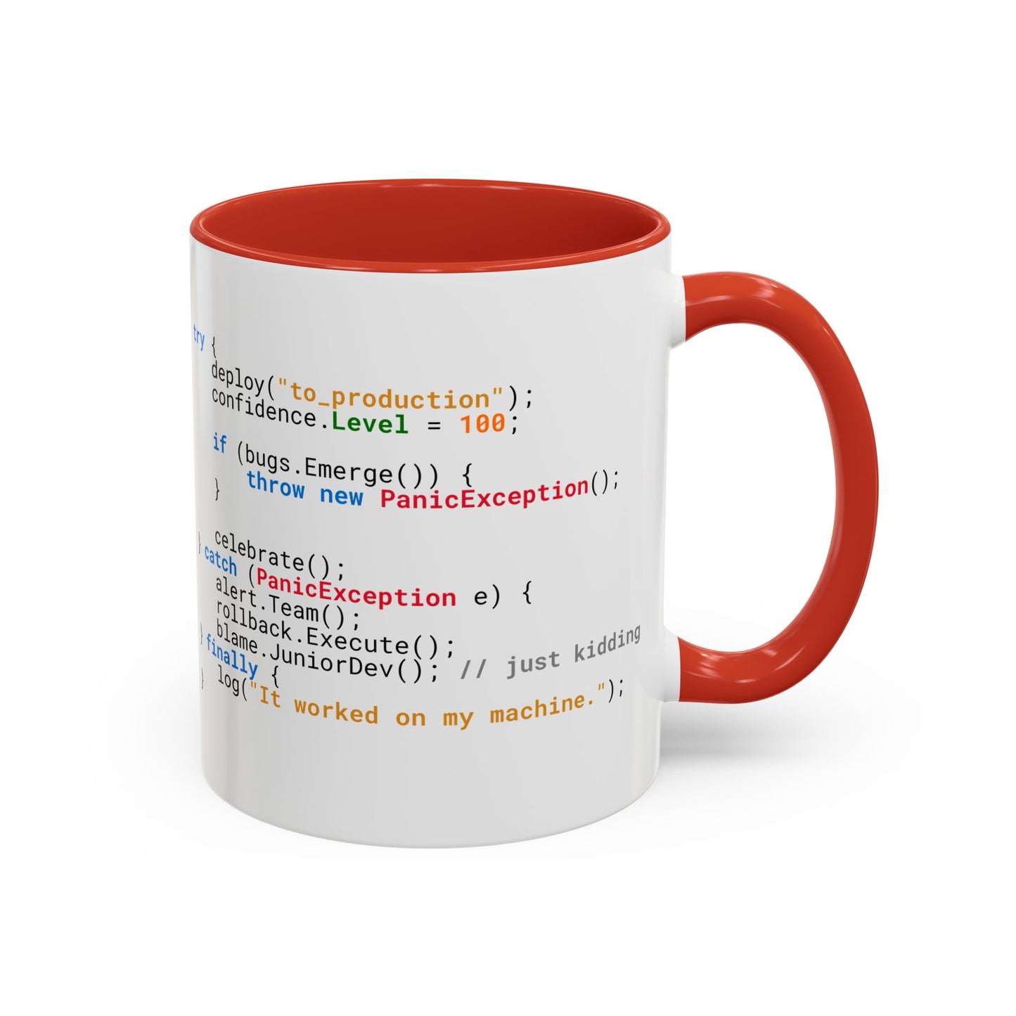 Programming Mug with code on the side.